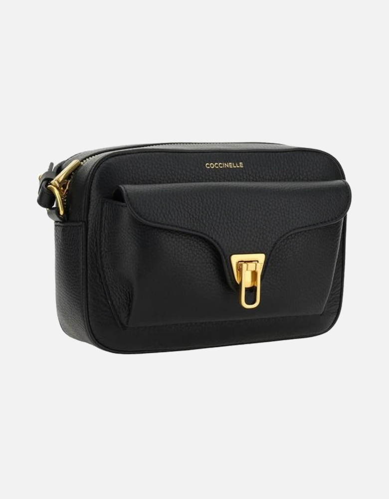 Calfskin Soft Shoulder Bag with Monogram and Gold Hardware Women -