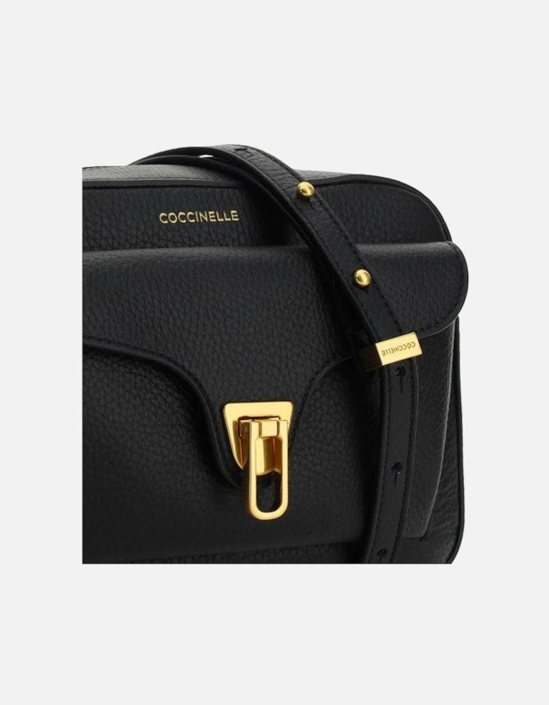 Calfskin Soft Shoulder Bag with Monogram and Gold Hardware Women -