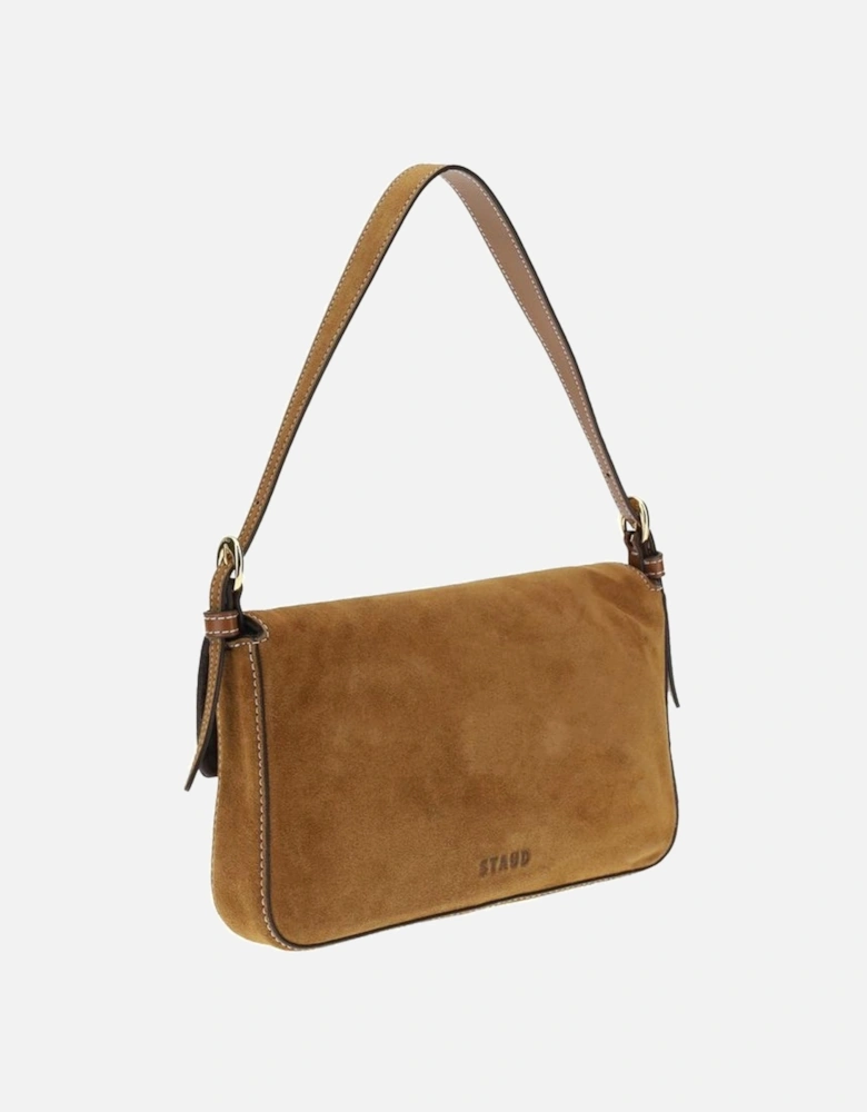 Suede Leather Harlow Shoulder Bag with Magnetic Flap Closure Women -
