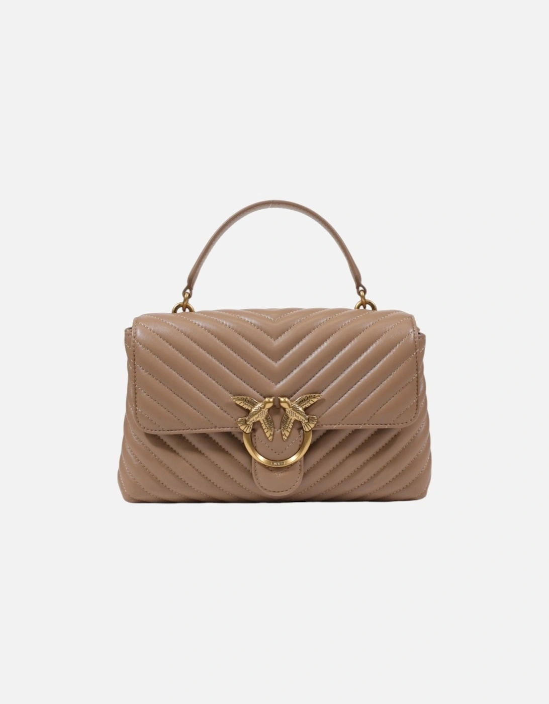 Pinko Women's Cream Love Bag Micro Quilted Chain Bag - Beige - - Size: One Size
