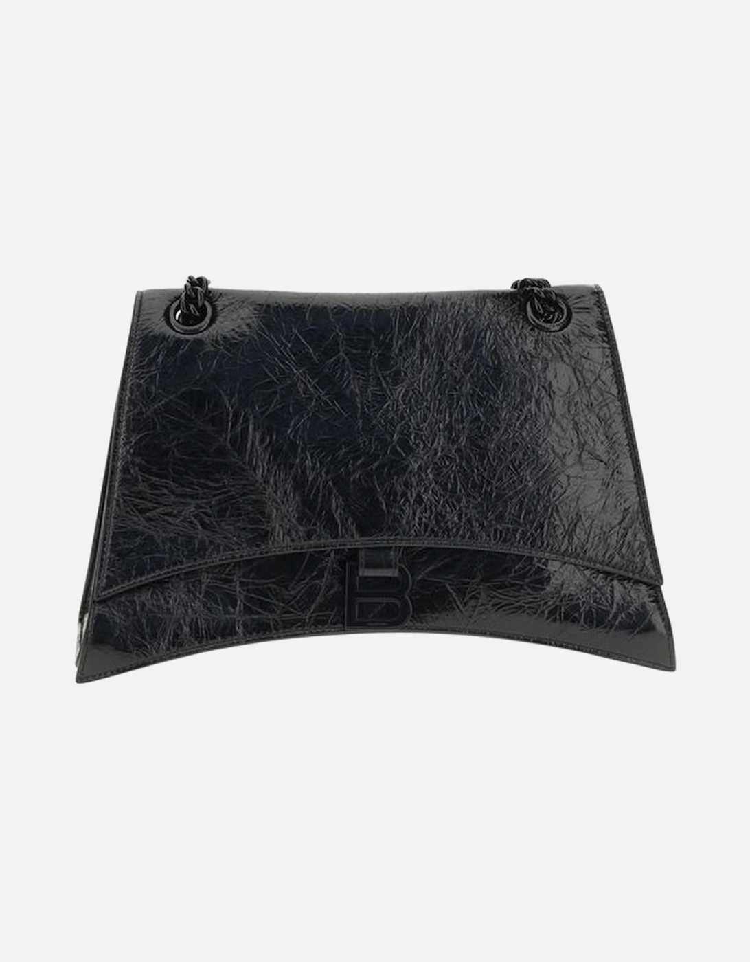 Crush Leather Crinkle Effect Shoulder Bag Women - Black, 5 of 4