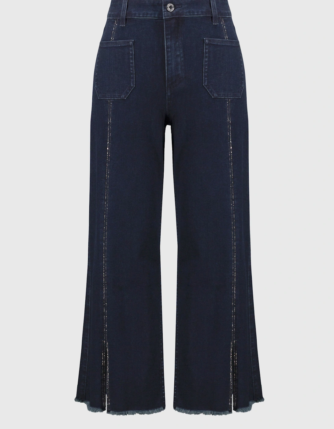 Culotte jeans with embellished front seam, 6 of 5