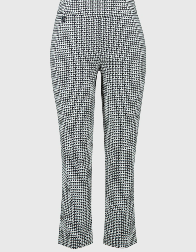 Geometric jacquard crop pull on pants