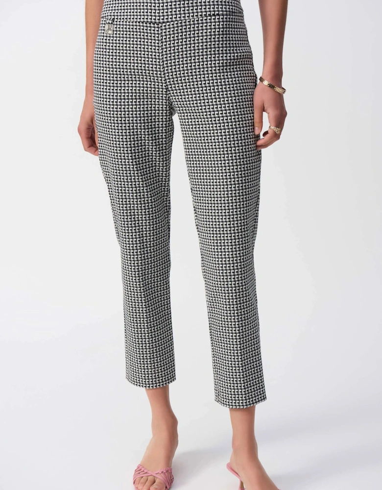Geometric jacquard crop pull on pants