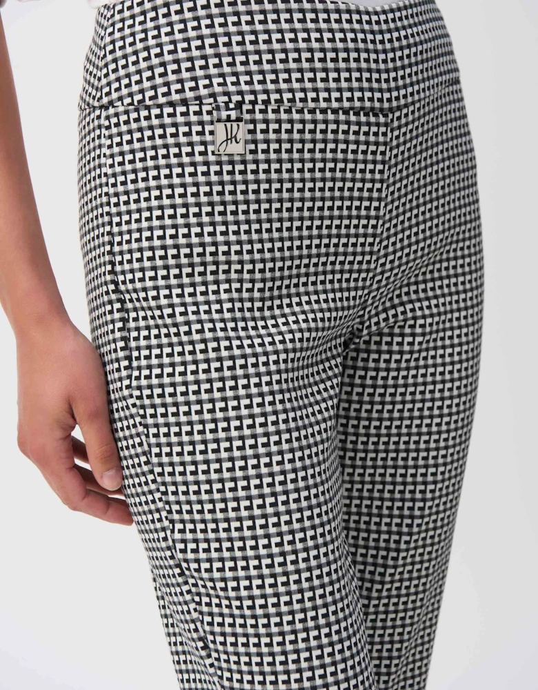Geometric jacquard crop pull on pants