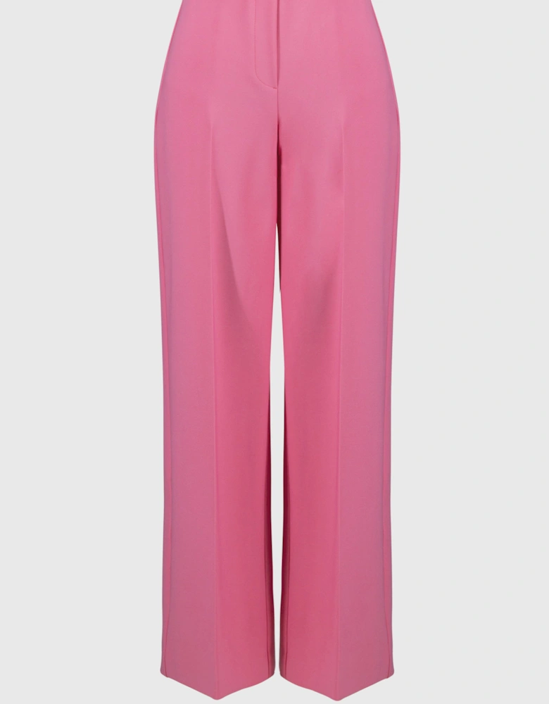 Luxe twill pull on wide leg pants