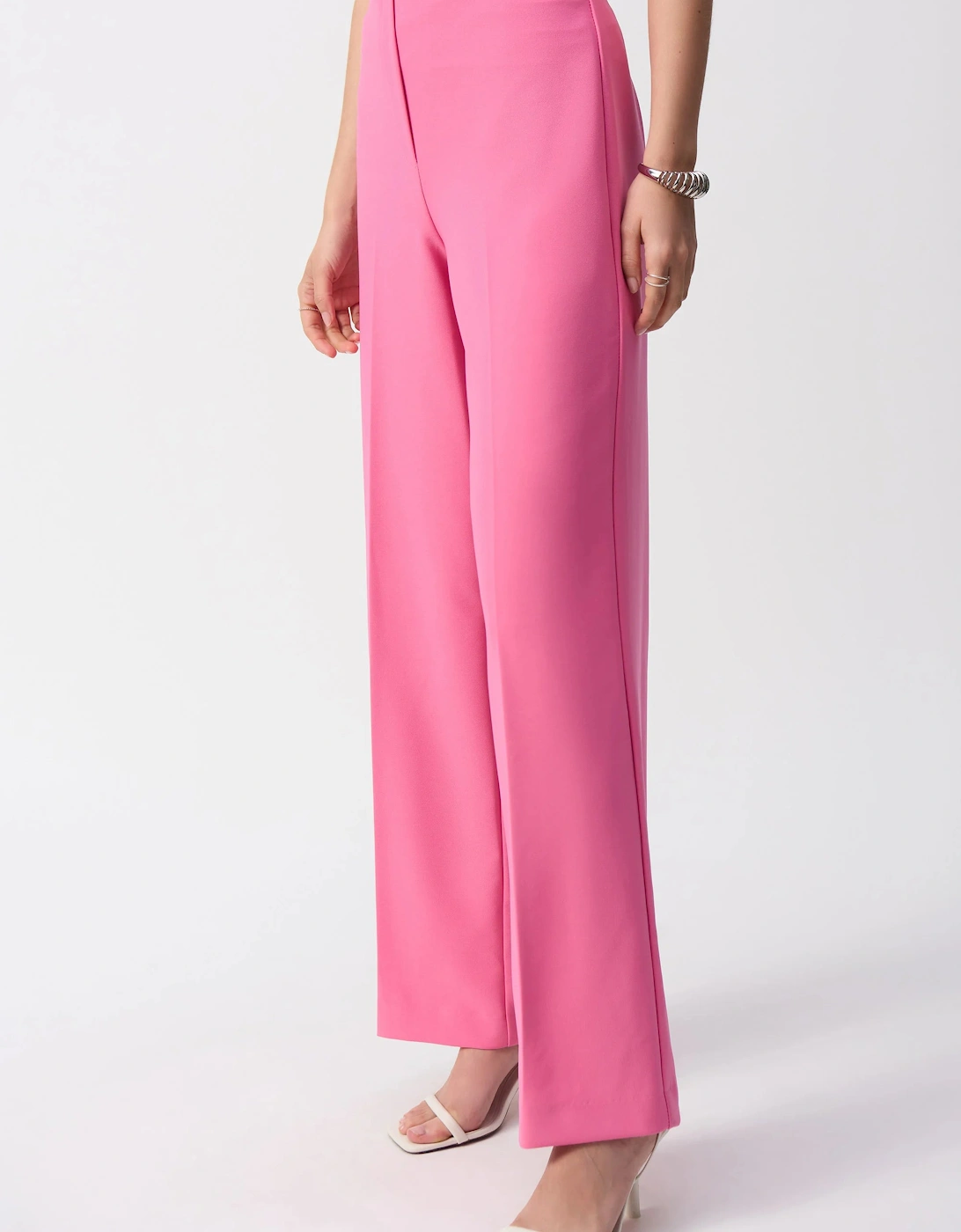 Luxe twill pull on wide leg pants