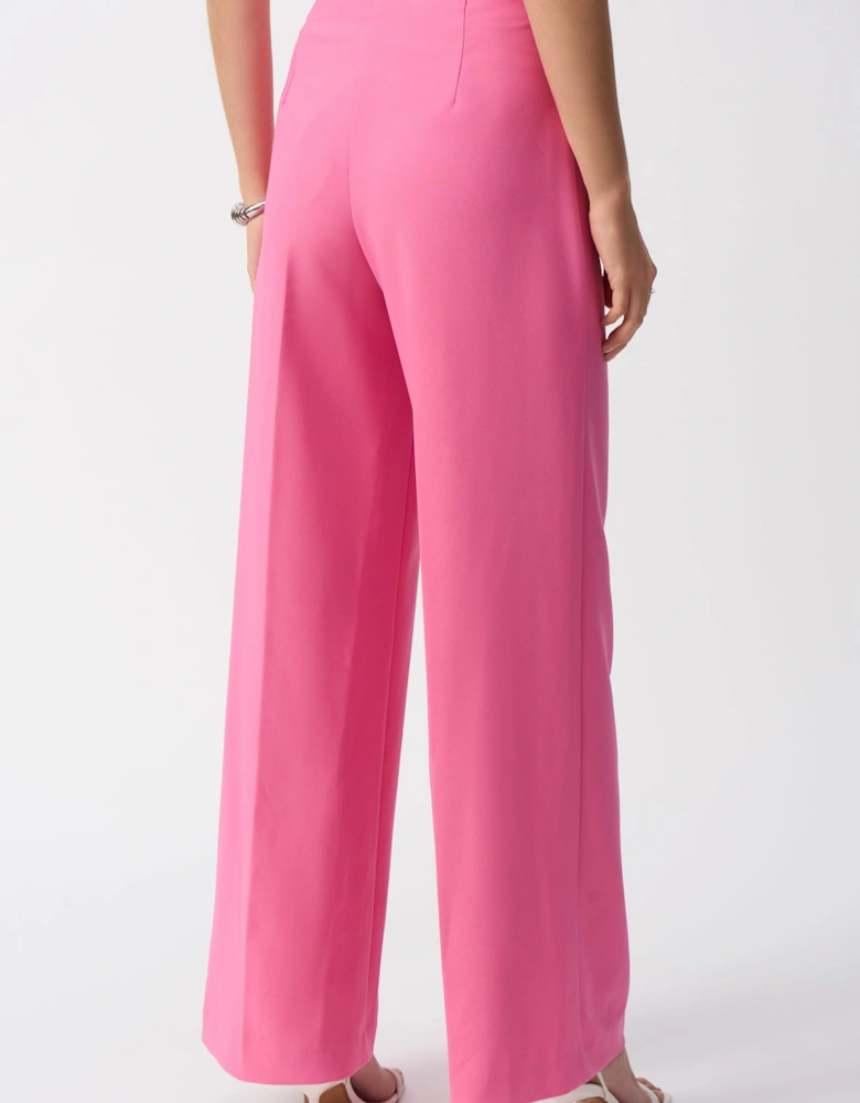 Luxe twill pull on wide leg pants