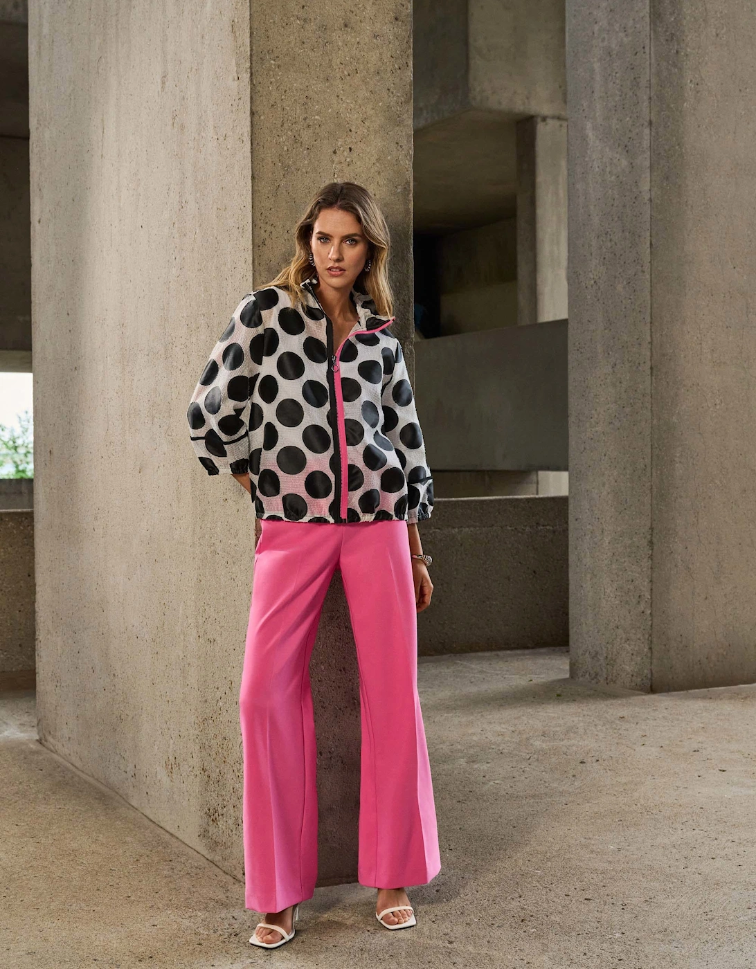 Luxe twill pull on wide leg pants