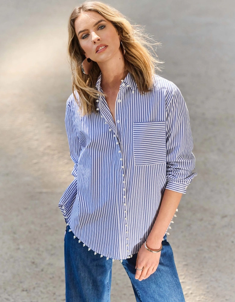 Striped stretch cotton shirt