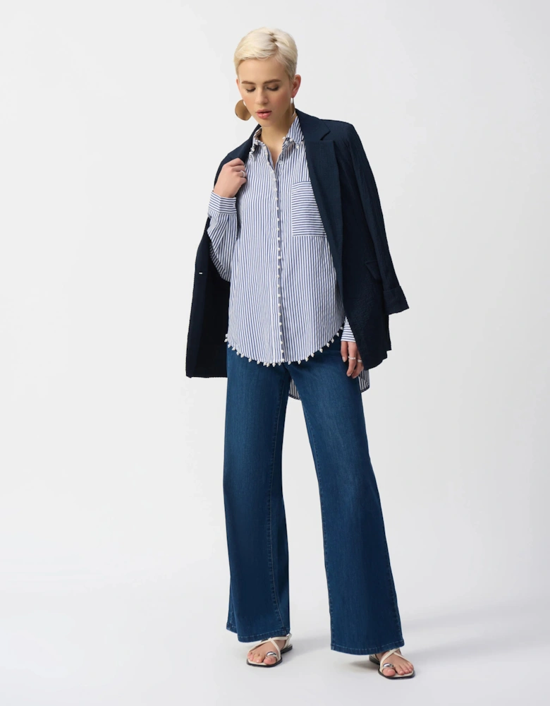 Striped stretch cotton shirt