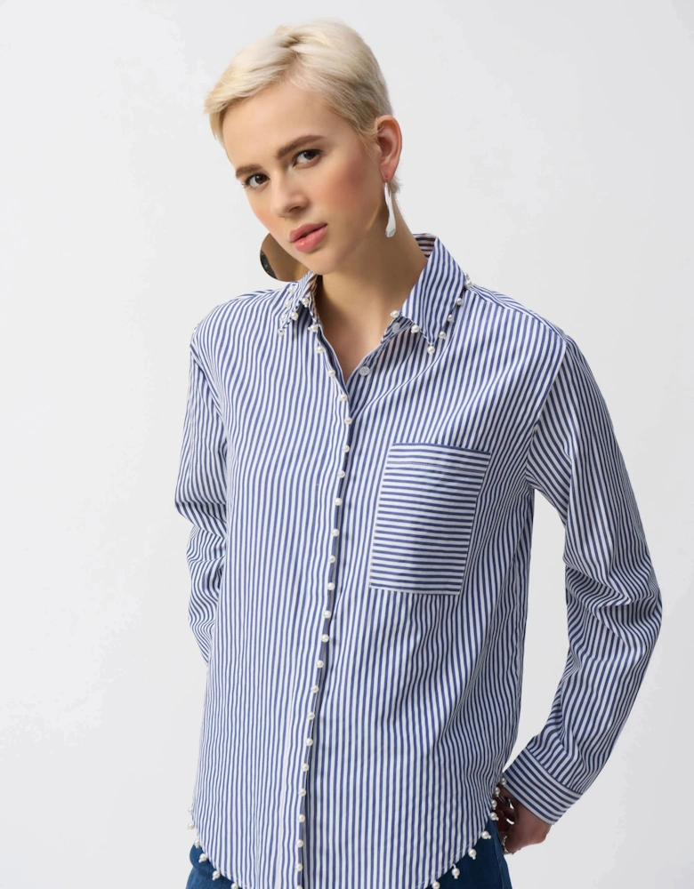 Striped stretch cotton shirt