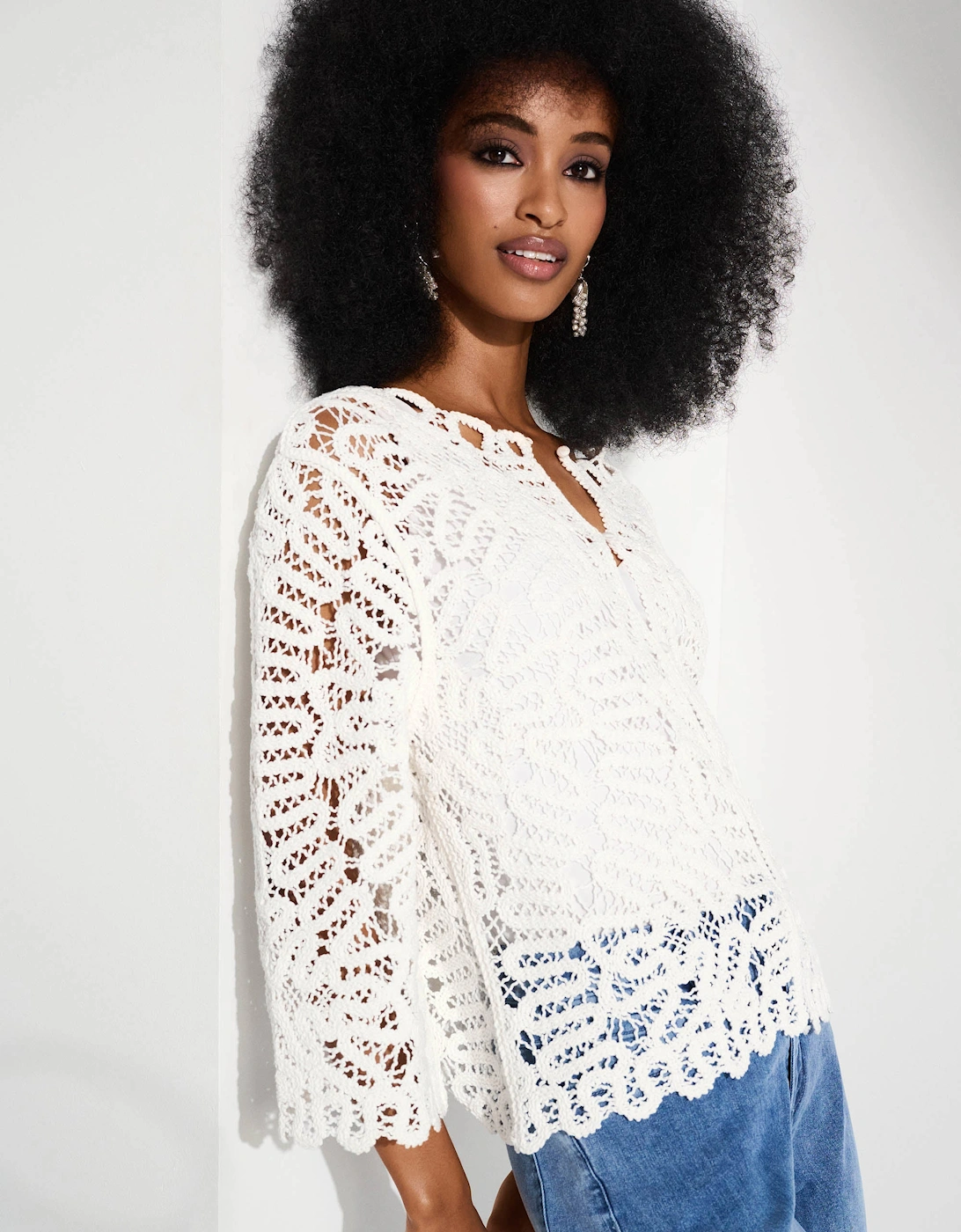 Crochet sweater knit cover up