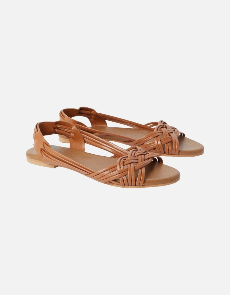 Womens/Ladies Jocelyn Plaited Leather Flat Sandals