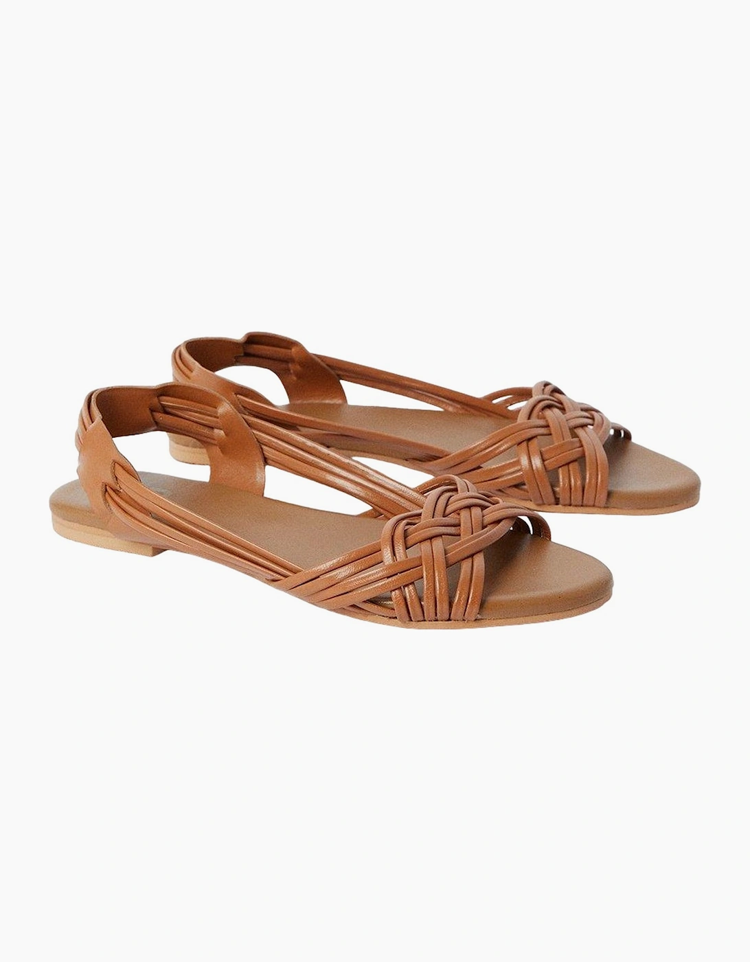 Women's Dorothy Perkins Womens/Ladies Jocelyn Plaited Leather Flat Sandals - Brown - Size: 5