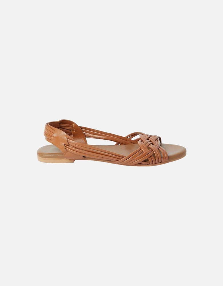 Womens/Ladies Jocelyn Plaited Leather Flat Sandals