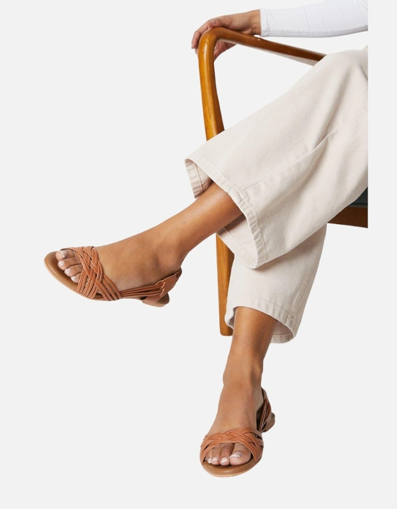 Womens/Ladies Jocelyn Plaited Leather Flat Sandals