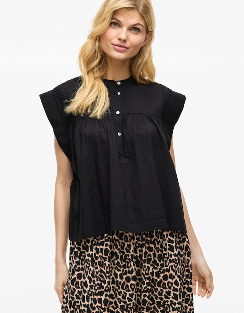 Women's Katinka Sleeveless Short Shirt Black Beauty