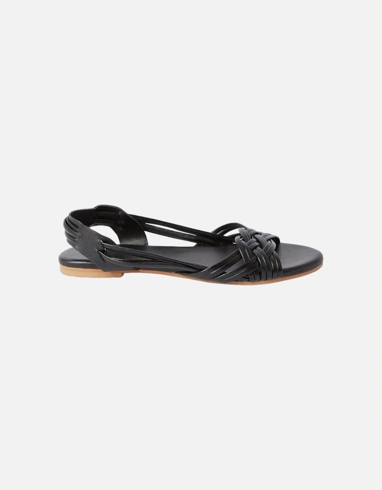 Womens/Ladies Jocelyn Plaited Leather Wide Flat Sandals