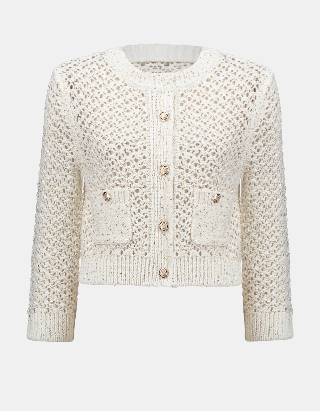 Sweater knit open stitch short cardigan, 6 of 5