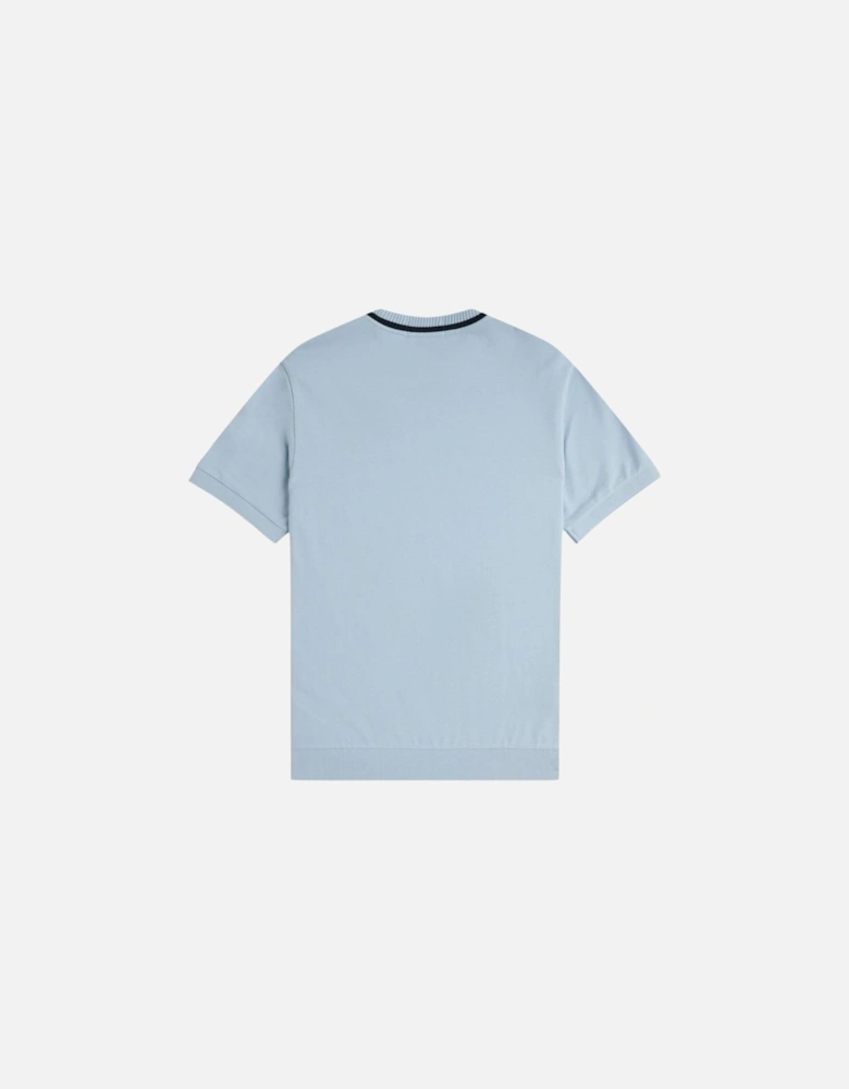 Crew Neck Pique T-Shirt - Light Smoke