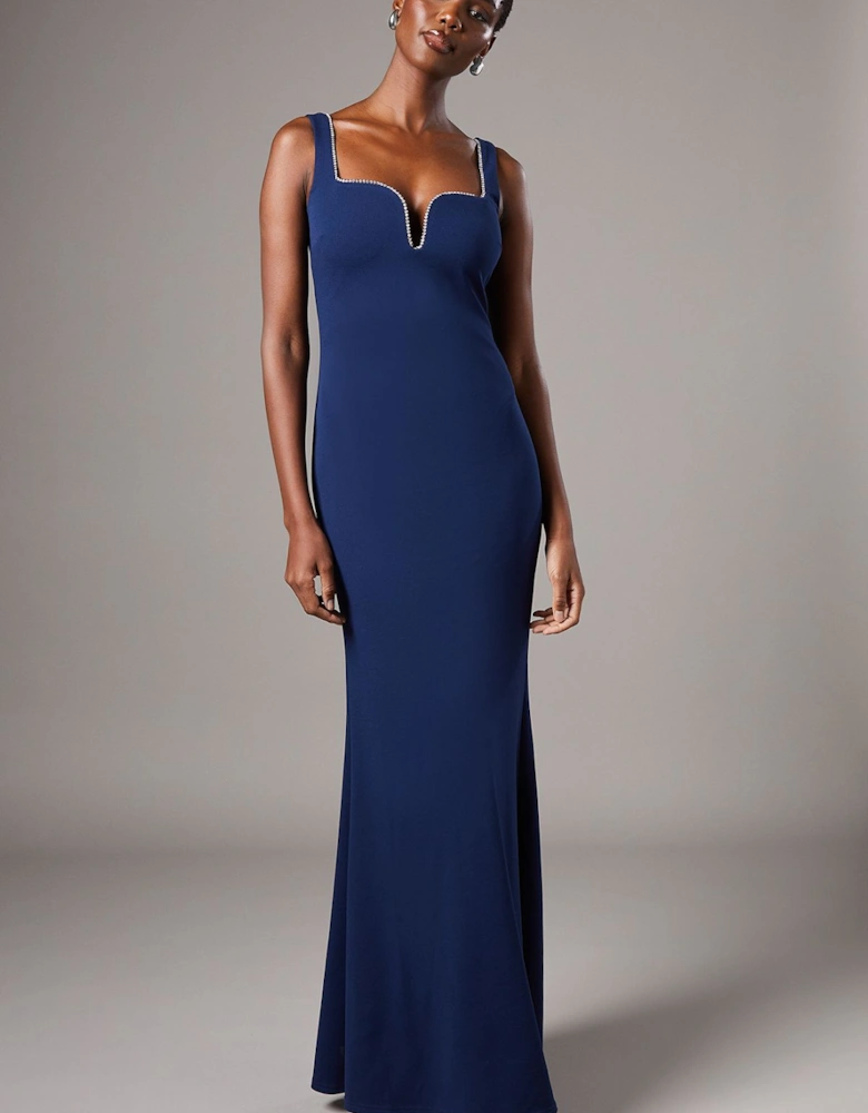 Sweetheart Maxi Dress With Diamante Trim