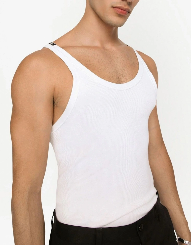 Branded Cotton Vest White