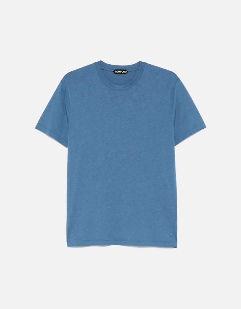 Lyocell Cotton T Shirt Blue