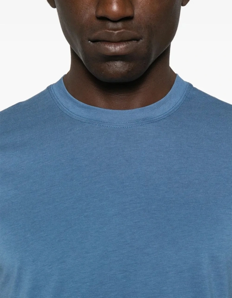 Lyocell Cotton T Shirt Blue