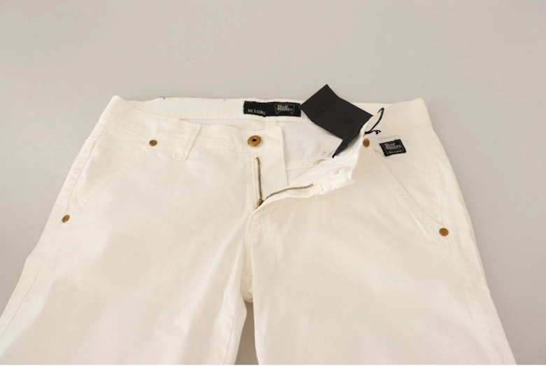 White Low Waist Skinny Jeans with Logo Details Women - Black Jeans
