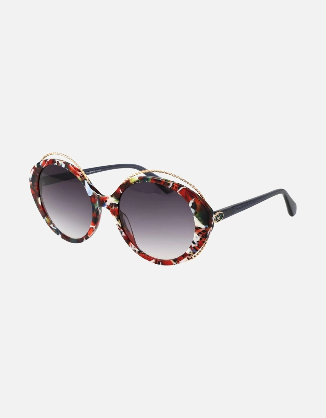 Oval Mirrored Gradient Sunglasses with Multicolor Acetate Frame Women, 4 of 3