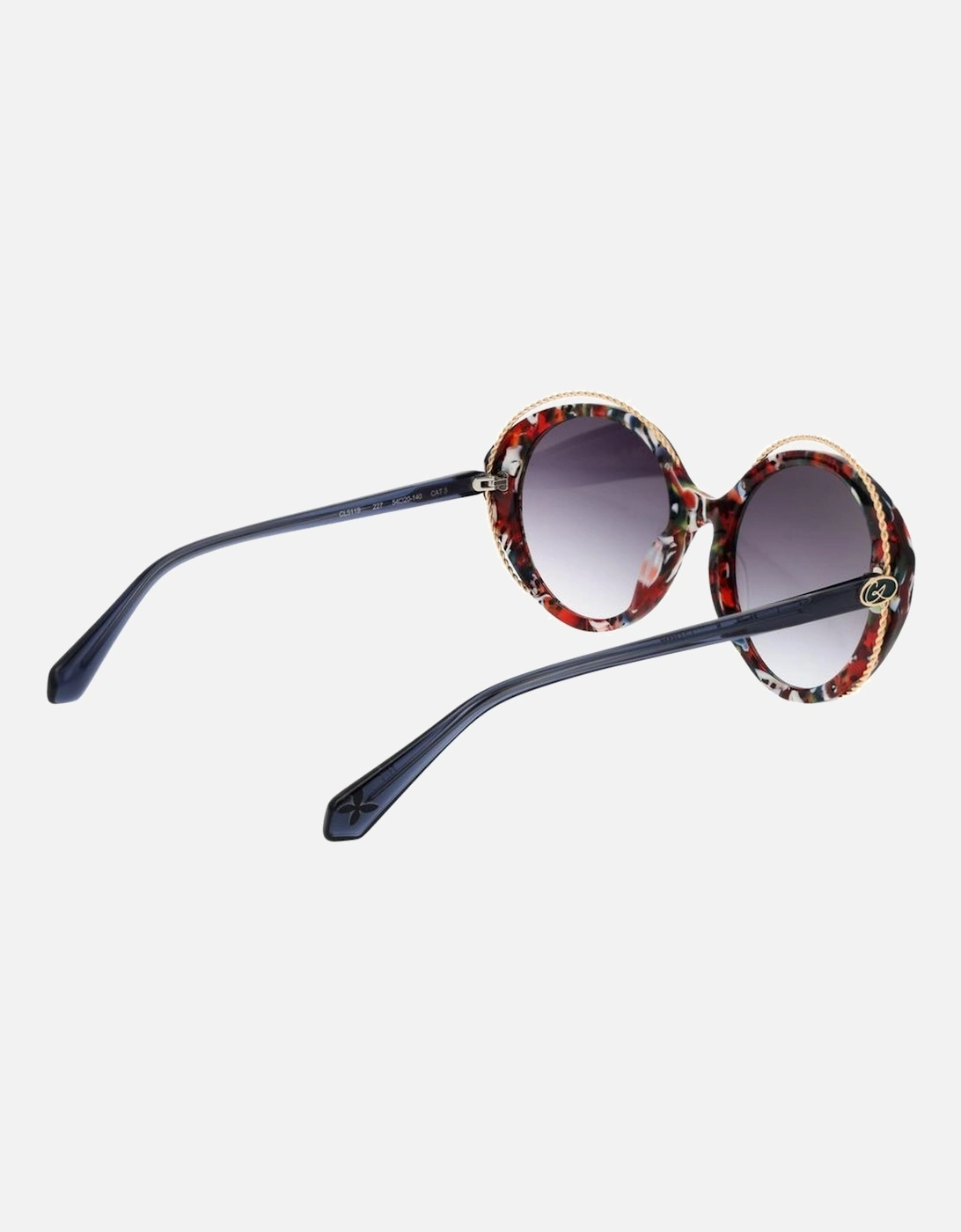 Oval Mirrored Gradient Sunglasses with Multicolor Acetate Frame Women
