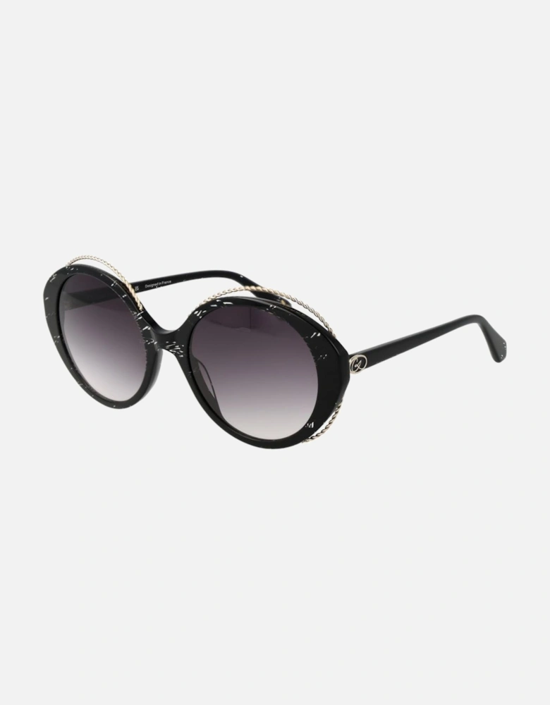 Oval Acetate Sunglasses with Gradient Lenses Women - Black