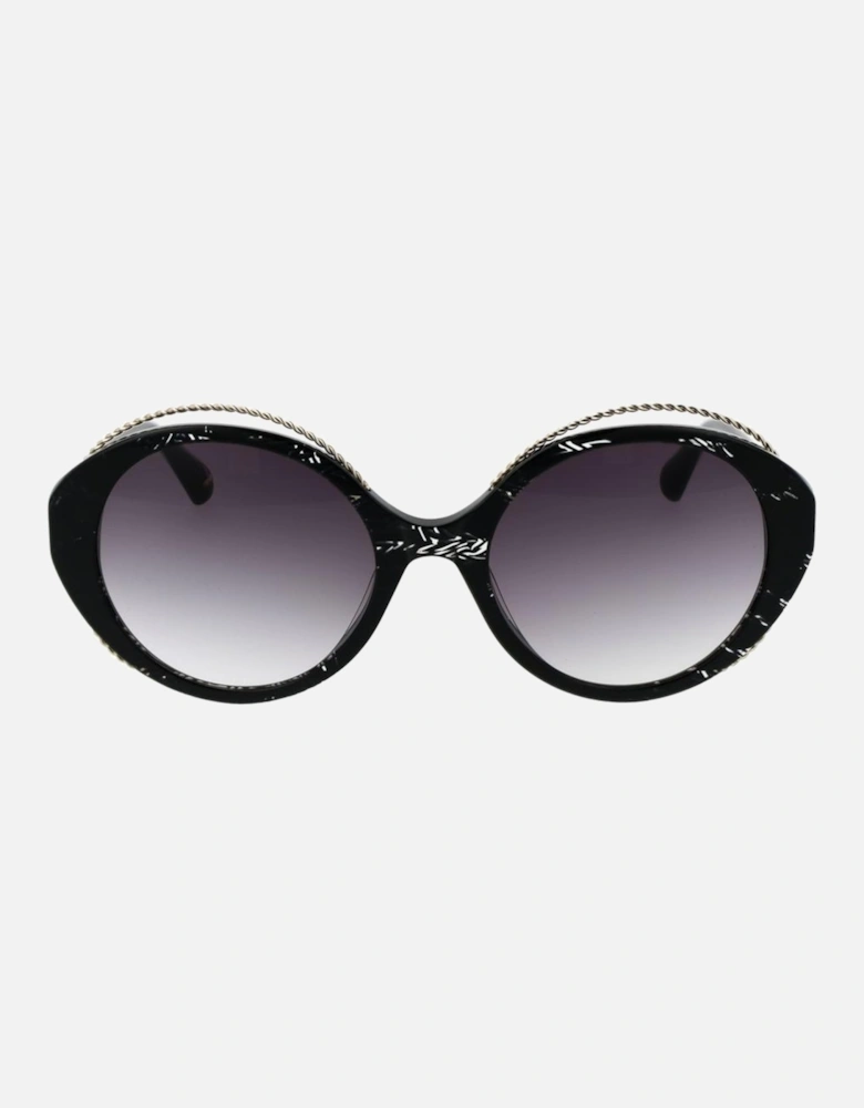 Oval Acetate Sunglasses with Gradient Lenses Women - Black