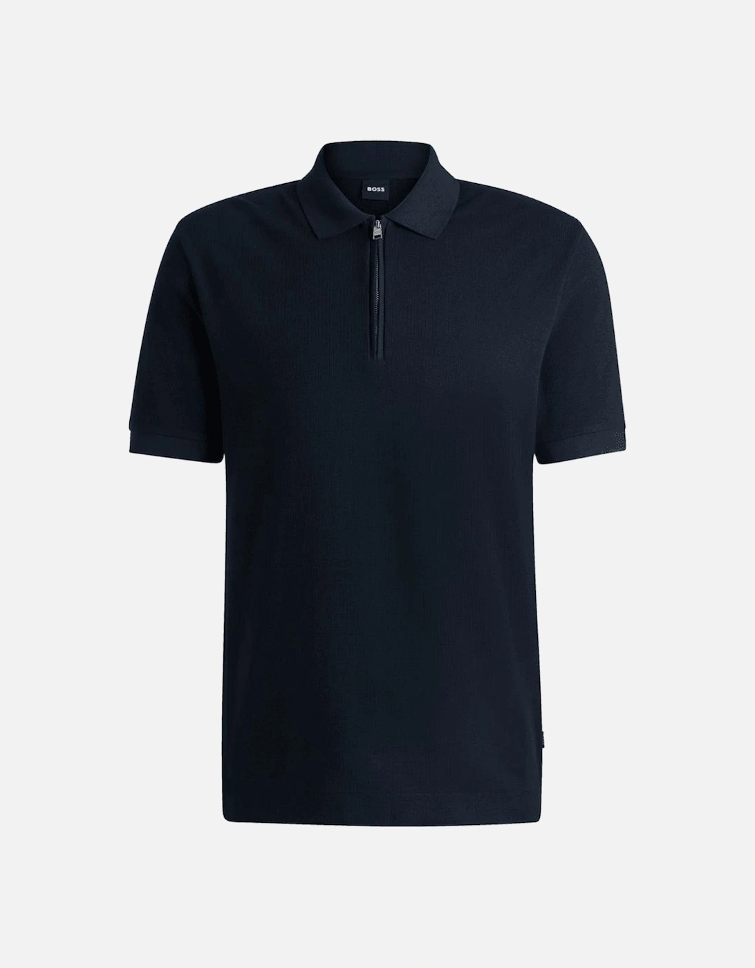 H-Paras Regular Fit Zip Up Navy Polo Shirt, 5 of 4