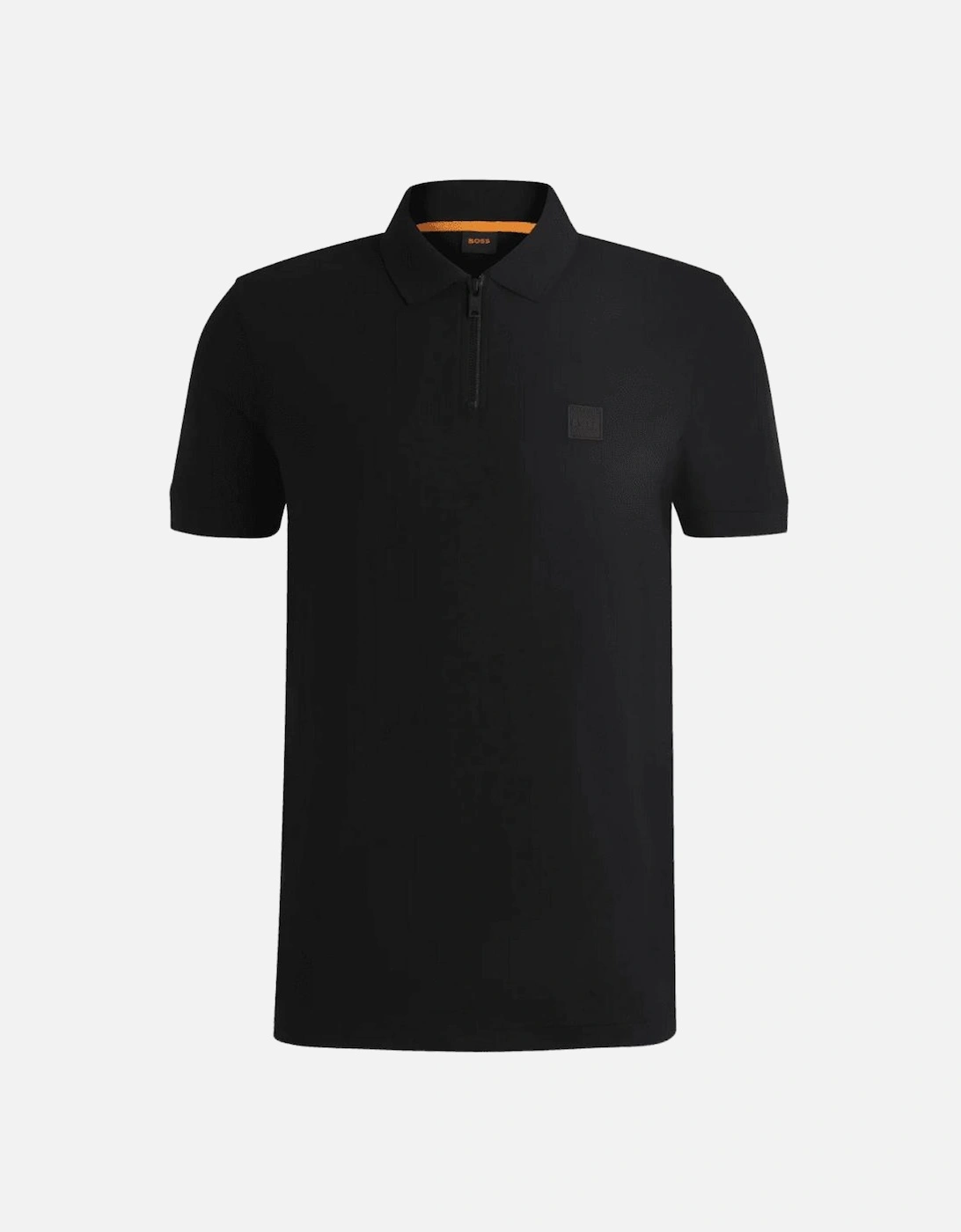 Passerzip Slim Fit Zip Up Black Polo Shirt, 5 of 4