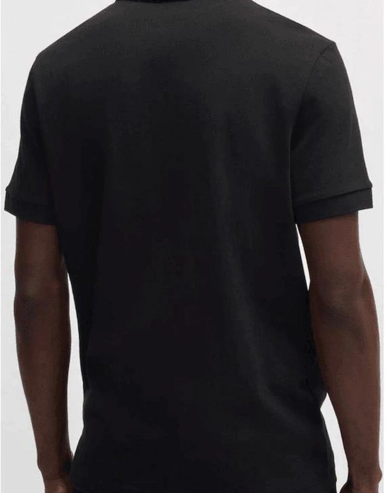Passerzip Slim Fit Zip Up Black Polo Shirt