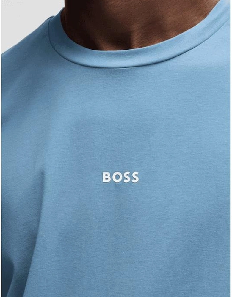 T-Chup Logo Print Relaxed Fit Light Blue T-Shirt