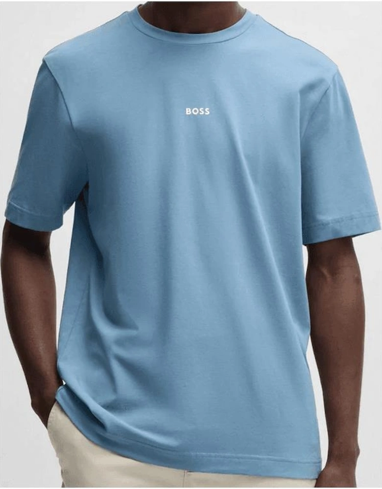T-Chup Logo Print Relaxed Fit Light Blue T-Shirt