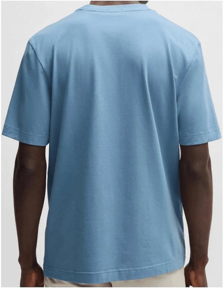 T-Chup Logo Print Relaxed Fit Light Blue T-Shirt