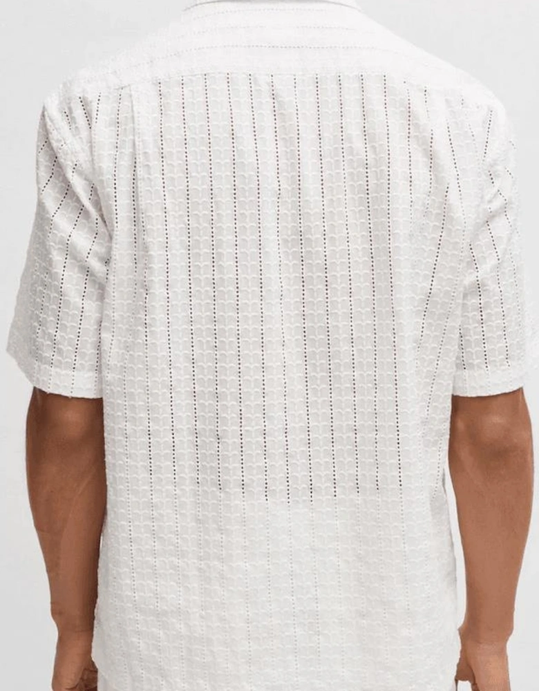 C-Lars Camp Collar Relaxed Fit White Shirt