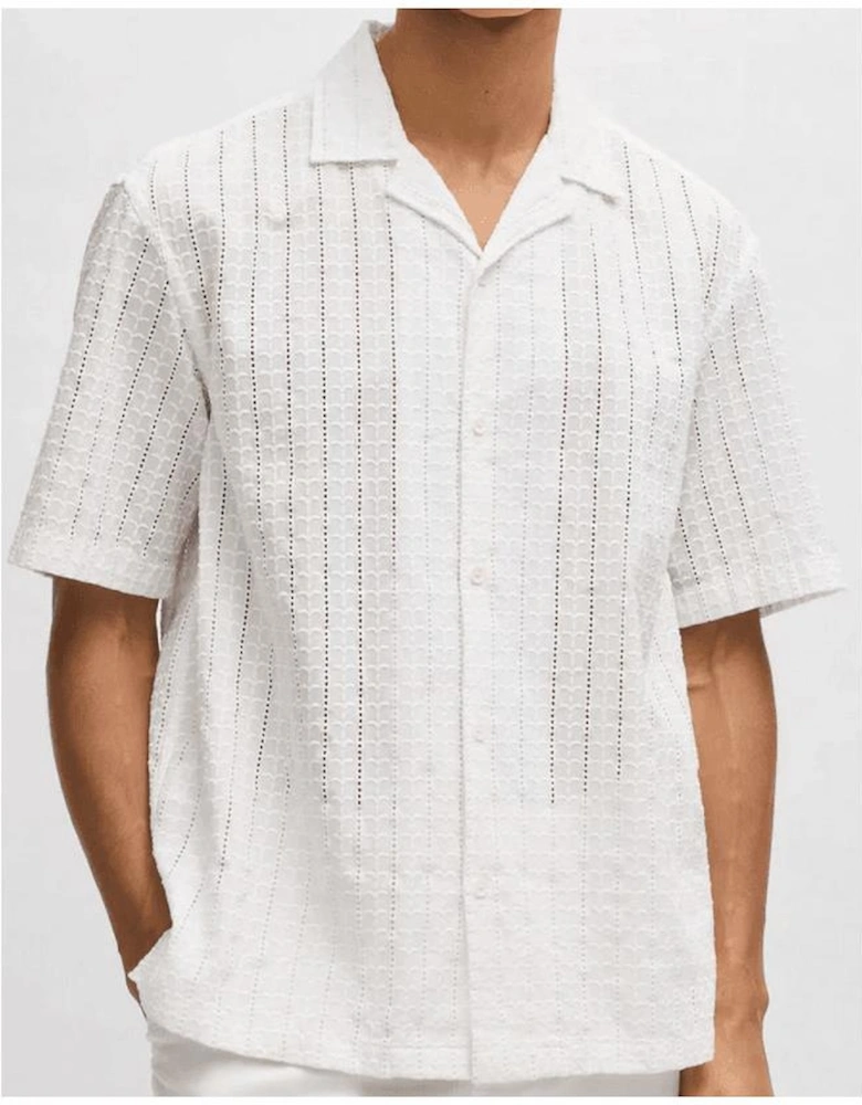 C-Lars Camp Collar Relaxed Fit White Shirt