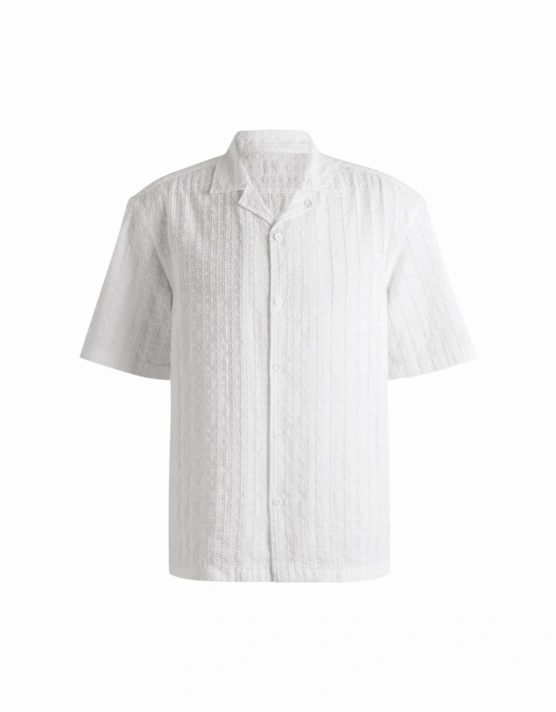 C-Lars Camp Collar Relaxed Fit White Shirt