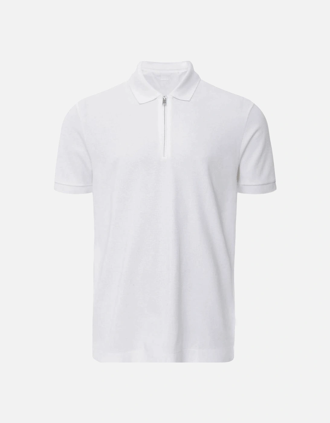 H-Paras Regular Fit Zip Up White Polo Shirt, 4 of 3