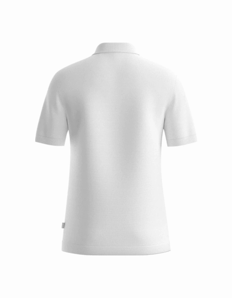 H-Paras Regular Fit Zip Up White Polo Shirt