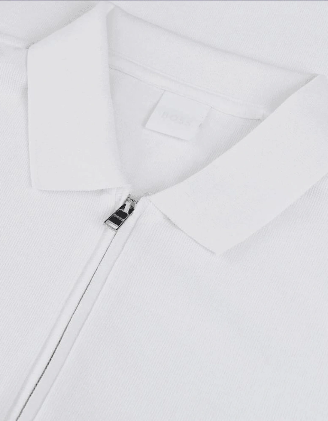 H-Paras Regular Fit Zip Up White Polo Shirt
