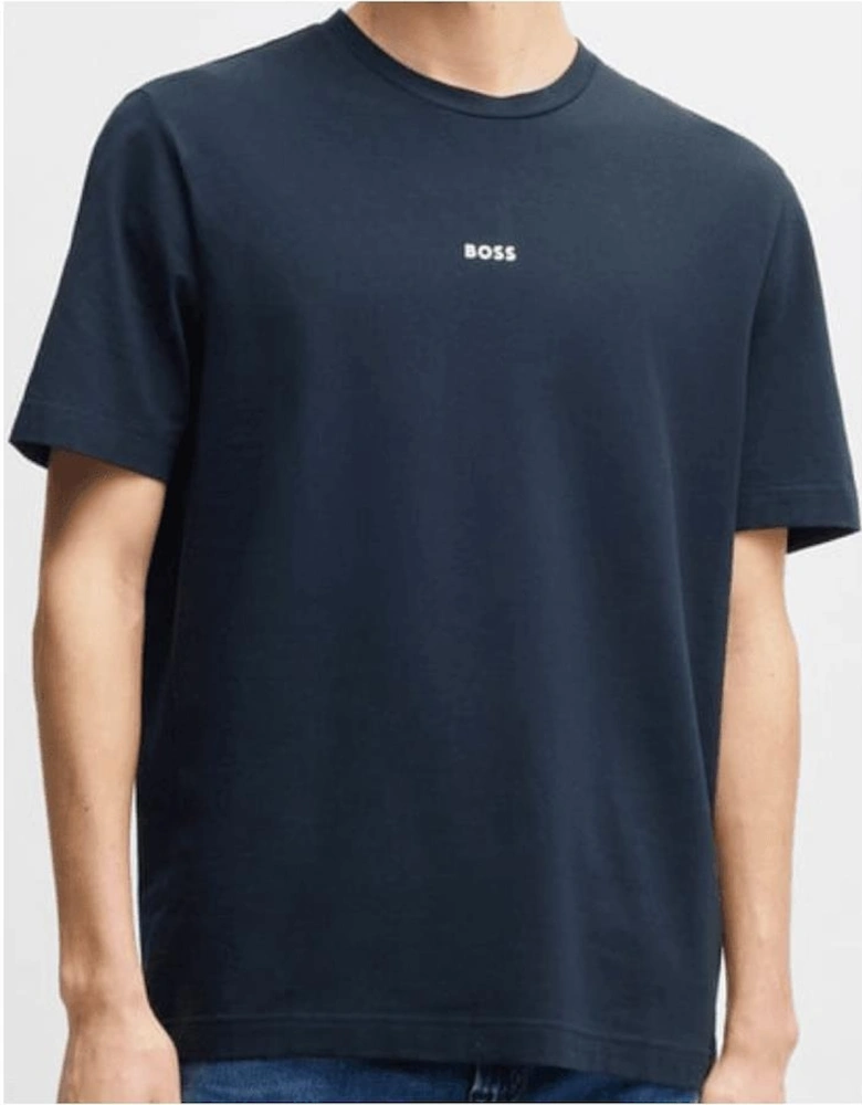 T-Chup Logo Print Relaxed Fit Navy T-Shirt