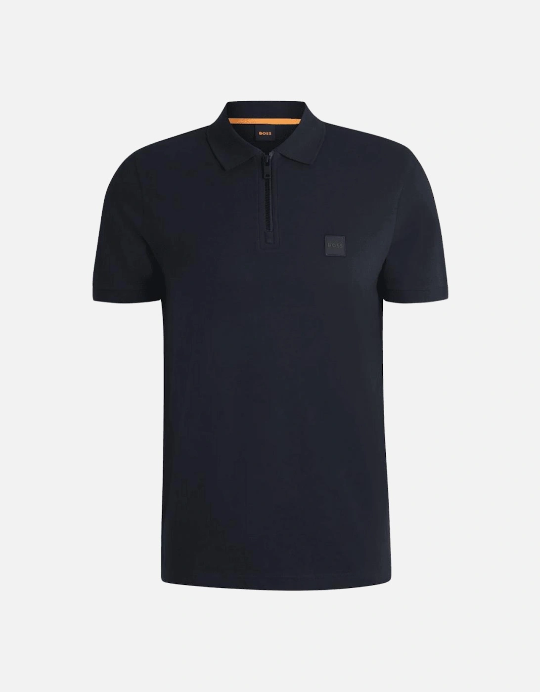 Passerzip Slim Fit Zip Up Navy Polo Shirt, 5 of 4