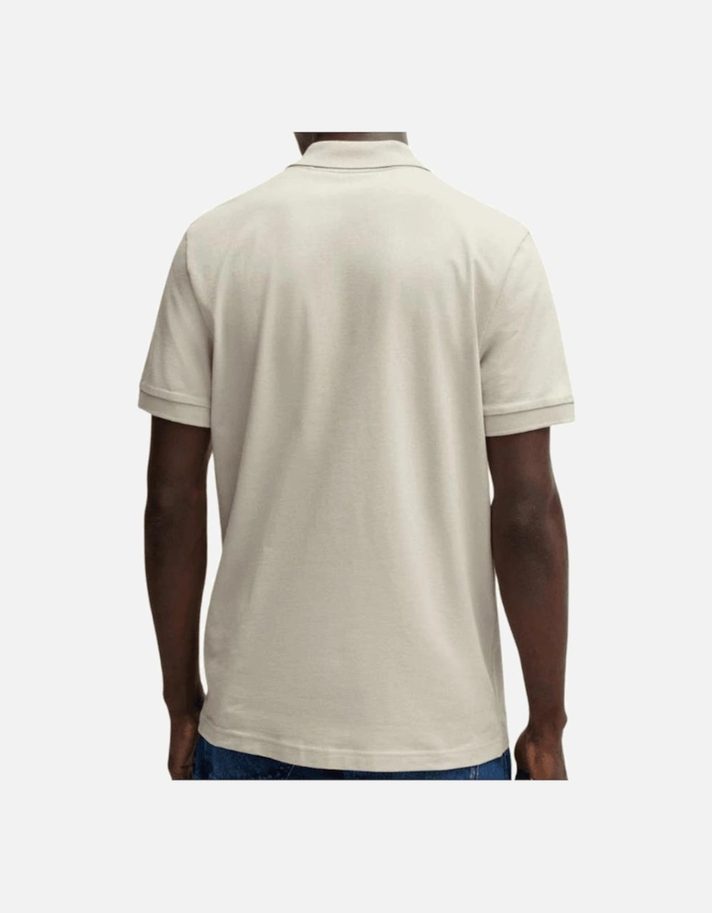 Passerzip Slim Fit Zip Up Beige Polo Shirt