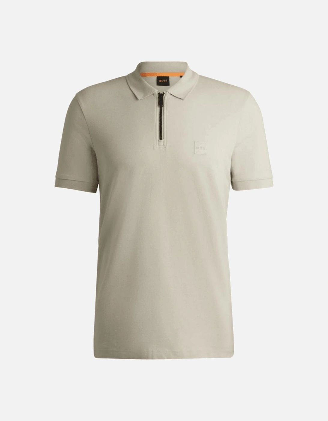 Passerzip Slim Fit Zip Up Beige Polo Shirt, 5 of 4